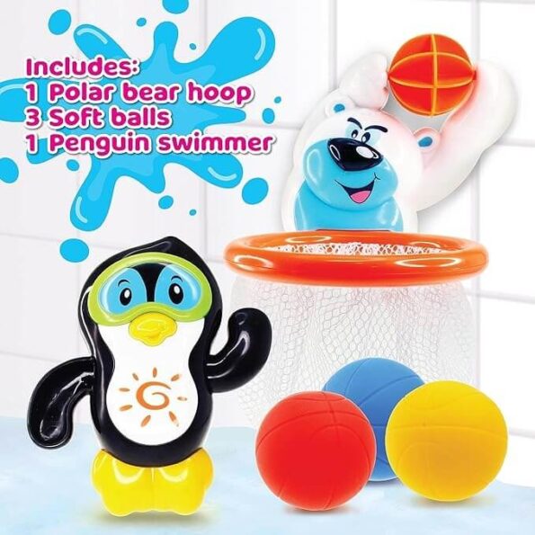 Bath Time Polar Bear Basketball Hoop RareWonderz